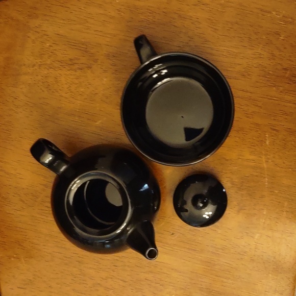 Old Amsterdam Porcelain Works Black Tea for One Stacking Teapot and Cup - Picture 3 of 4